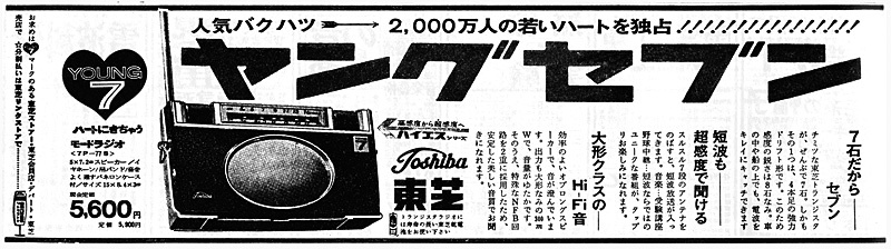 東芝TOSHIBAヤングセブンYOUNG7トランジスタラジオRADIO昭和